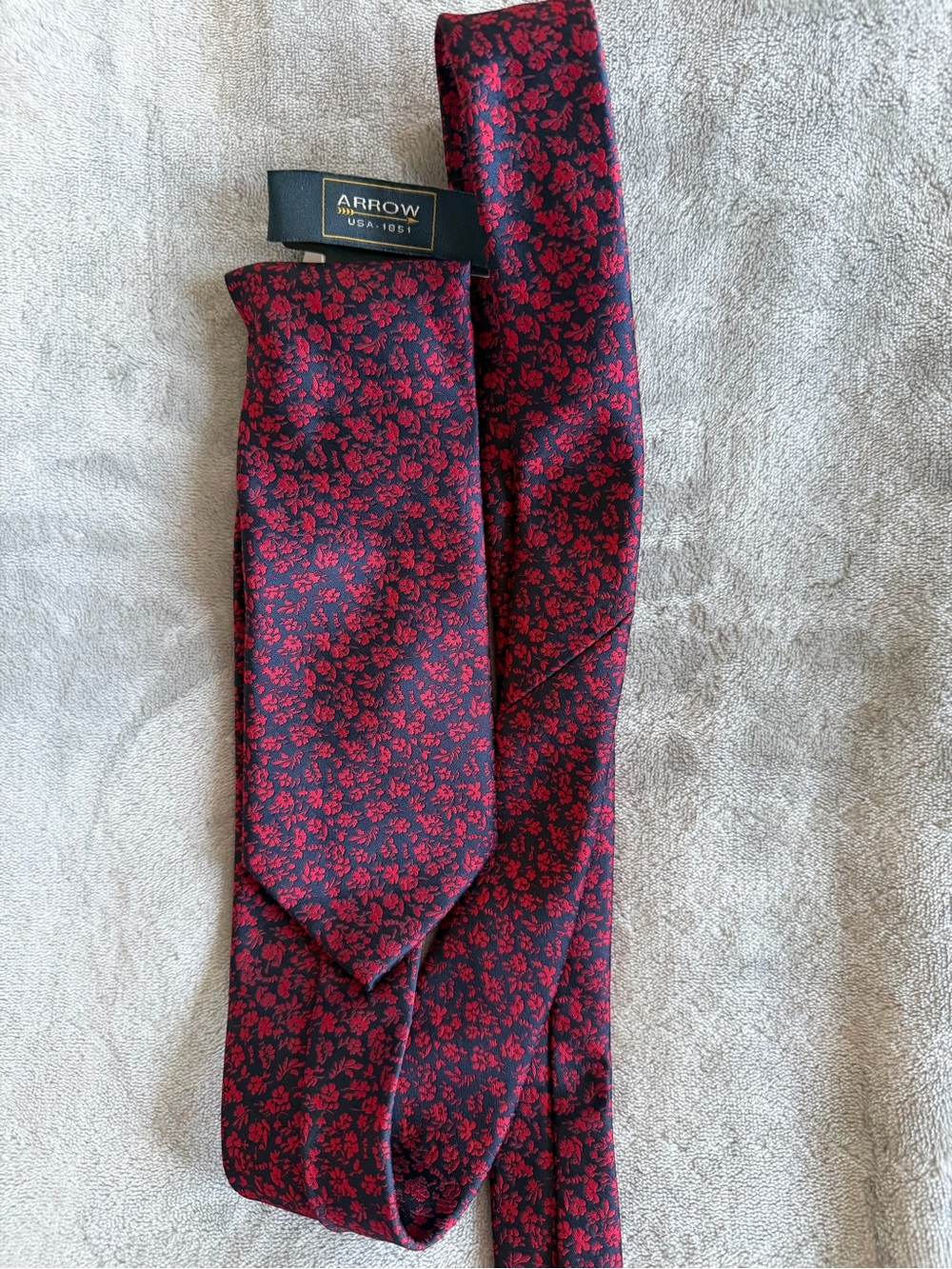 Arrow Navy and Red Mini Floral Tie